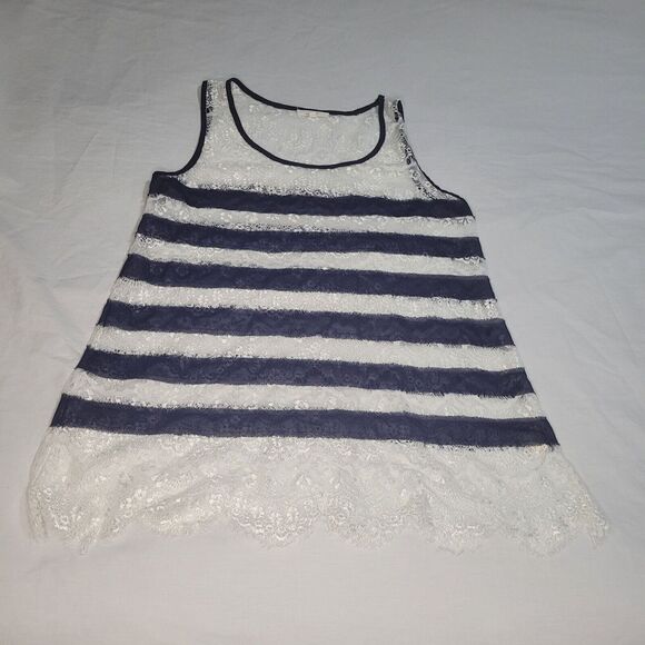 Mystree Anthropologie Sheer Lace Sleeveless Blouse Tank Top Medium‎ Romantic - Picture 10 of 10